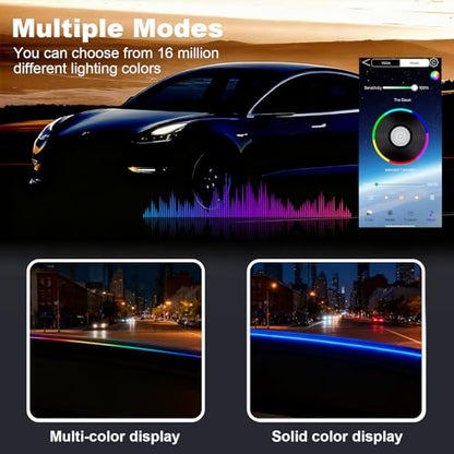 59" RGB LED Strip Lights for Car Interior