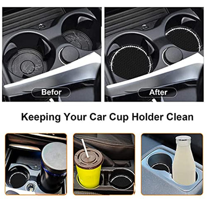 2PCS Bling Car Cup Coaster (black / 2pack)