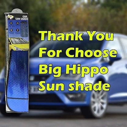 Car Windshield Sun Shade UV Rays Sun Visor Shade (Blue / 55.16 x 27.5 inches)