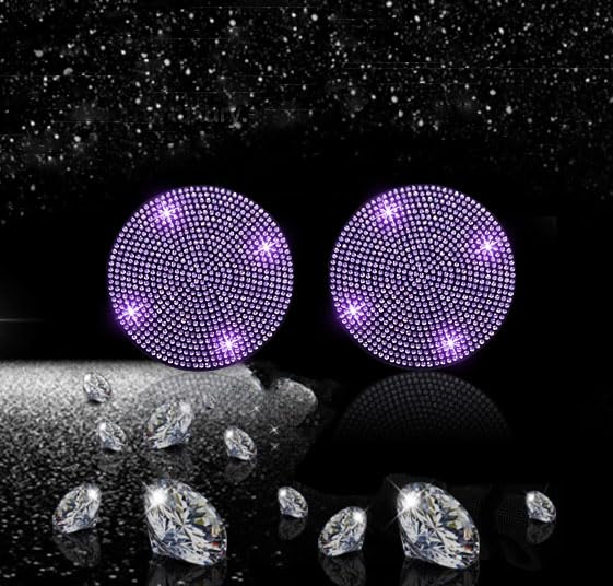 2pcs Bling Car Cup Holder Coaster (Purple Violet / 2pcs)