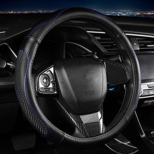 Microfiber Leather Steering Wheel Cover (Blue)