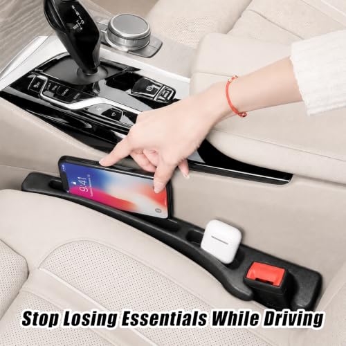 Car Seat Gap Filler Organizer 2 PCS Black Universal Seat Gap Plug Blocker Anti (Style 2 / Black)