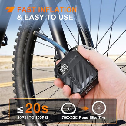 Mini Bike Pump with Gauge 150PSI Presta & Schrader Valve (Mini Bike Pump)