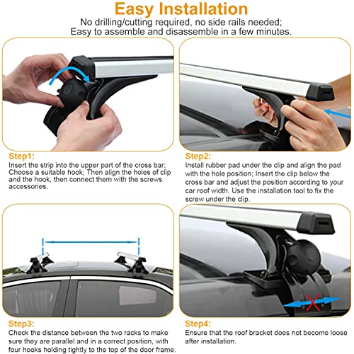 2Pcs Universal Roof Rack Cross Bars