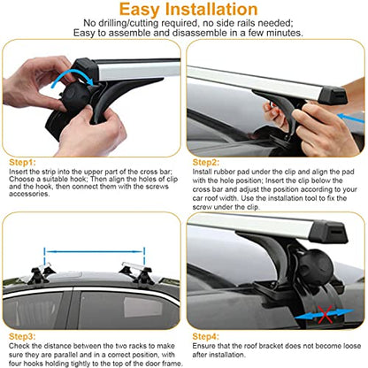 2Pcs Universal Roof Rack Cross Bars