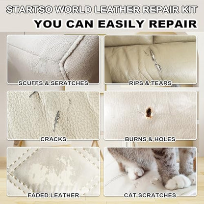 Cream Leather Repair Kit for Furniture (Cream)