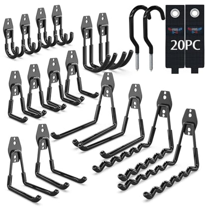 Heavy Duty Garage Hooks (20 / Black)