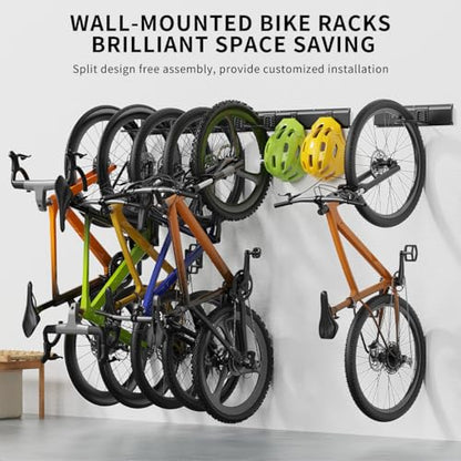 Bike Storage Rack 48Inch for 6 Bikes + 5 Helmets (V2 48inch|6 Bikes & 5 Helmet)