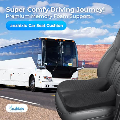 Elevated Car Seat Cushion for Improved View (Black)