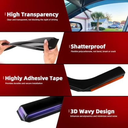 in Channel Rain Guards Fit for Mercedes (For 2008-2014 W204 C Class Sedan)