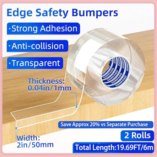 Baby Corner Proofing Edge Protector Strip (2 Rolls / 2 Roll, 2in x 9.84FT)