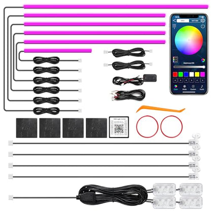 Acrylic Interior Car LED Strip Light with Wireless APP (RGB Color 14 in 1)