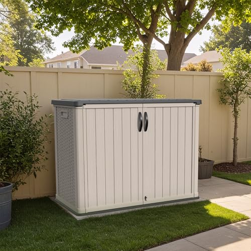 26 cu.ft Resin Outdoor Storage Cabinet (Beige / 26 Cu FT Cabinet)