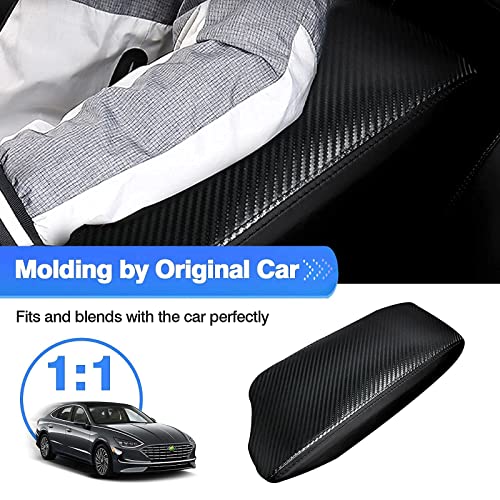 Center Console Cover for Hyundai Sonata 2020 2021 2022 2023 Accessories Carbon Fiber Armrest Cover Anti (Hyundai Sonata 2020-2023)