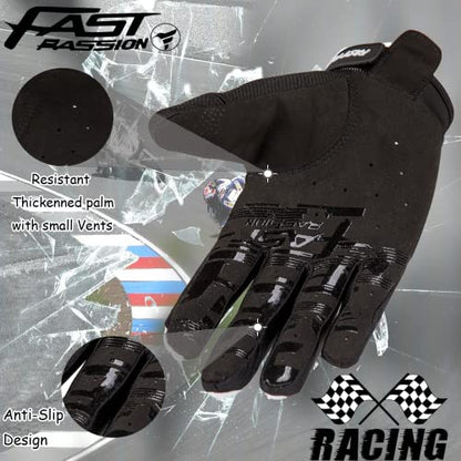 Motorcycle Gloves for Men and Women (Medium / Black/White01)