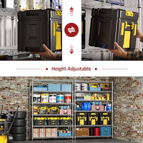 6 Tier Heavy Duty Metal Wire Shelving Unit (6 Tier, 17.7" D x 47.2" W x 82.7" H / Chrome)