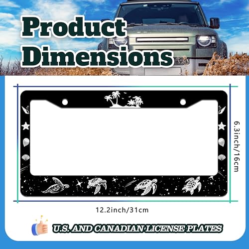 Turtle Beach Shell License Plate Frame Stainless Steel 6.3 X 12.2 Inch (Turtle)