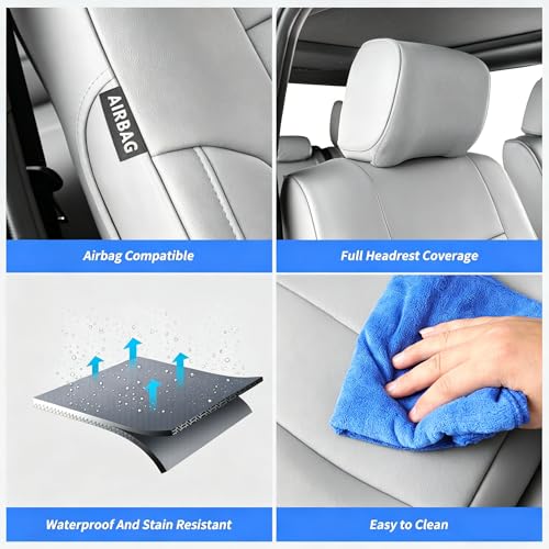 Camry Car Seat Covers Custom Fit for Toyota 2025 2026 Camry (Leatherette(Gray) / 2025-2026 Camry Hybrid (Le Se))