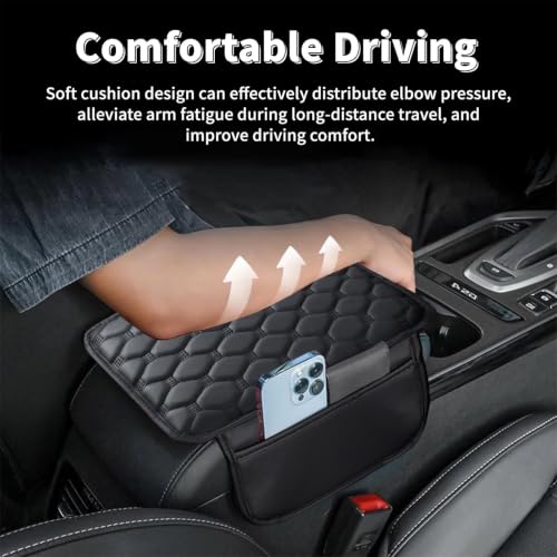 Upgraded Center Console Cover Fit for Cadillac XT5 02 (Fit for Cadillac XT5 / #002 Black)