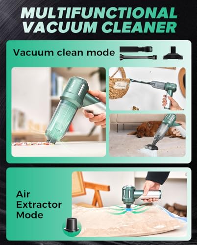 Handheld Car Vacuum Cordless Portable 17000PA HL133 Olive Green (Green)