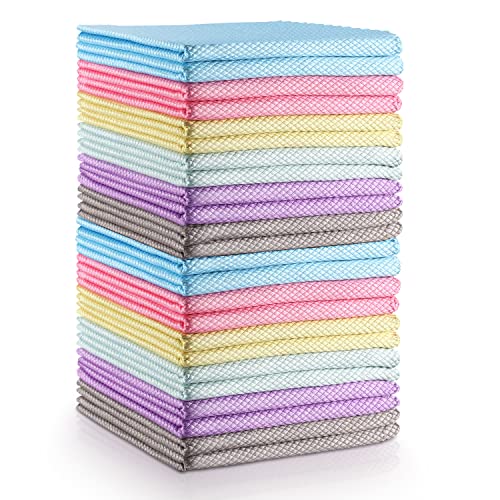 Easy Clean Fish Scale Nanoscale Dish Cloths (6 Color Assorted 24p)