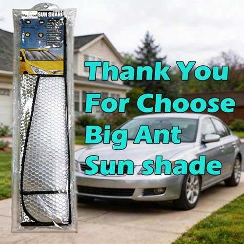 Windshield Sun Shade UV Rays Sun Visor Shade (Black)