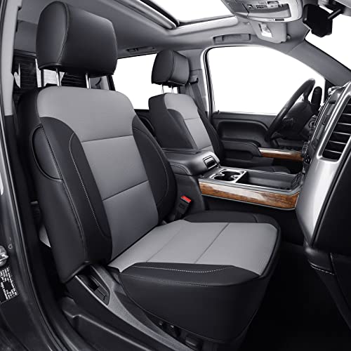 Custom Fit Seat Covers for 2014 (B ( 2014-2018 Crew Cab) / Black & Gray)