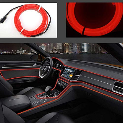 El Wire Car LED Interior Lights (Red / 5m)