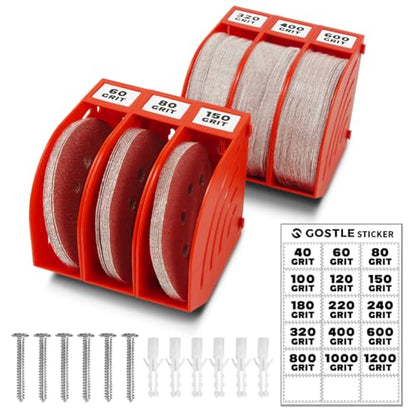 5 Inch Professional Sanding Discs Storage Bins (6 bins / Red)