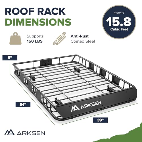 54" x 39" x 5" Roof Rack Cargo Basket with Extension (54" Cargo Rack)