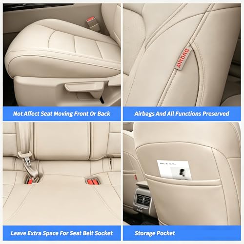 Camry Car Seat Covers Custom Fit for Toyota 2025 2026 Camry (Leatherette(Beige) / 2025-2026 Camry Hybrid (Le Se))