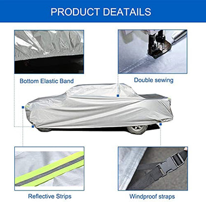 Waterproof Pickup Truck Cover All Weather (Truck XL up to 240", Max Cab Length 150" / silver)