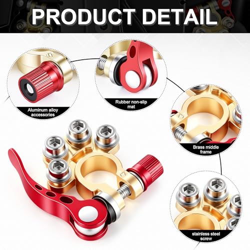 Car Battery Terminal Connector (4 Way-Gold-A)