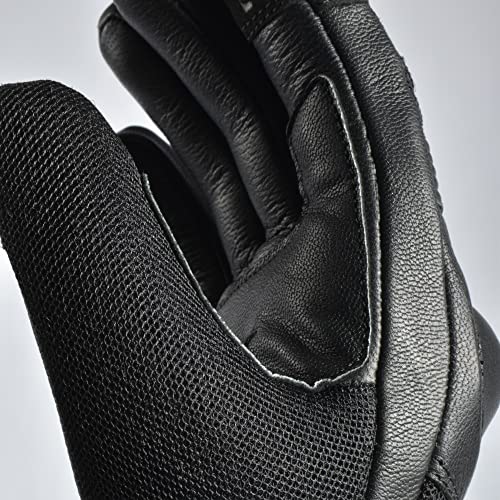 Leather Motorcycle Motorbike Knuckle Protection Powersports Gloves (Black / 3X-Large)