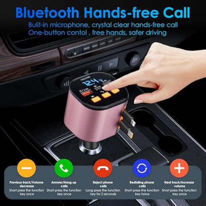 Retractable Car Charger (Pink)