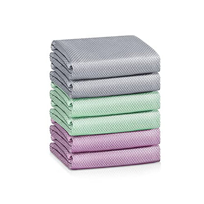 Fish Scale Streak Free Magic Glass Window Car Mirror Microfiber Cleaning Cloth Cleaner Cloths (Mix 6p)