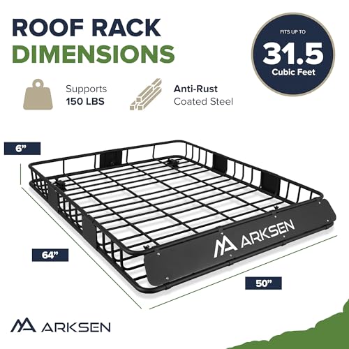 64" x 50" x 6" Extra Wide Roof Rack Basket with Extension (64" Cargo Rack w/2 Nets)