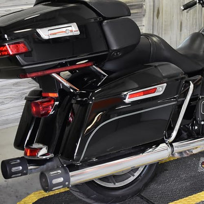 Motorcycle Saddlebags Hard Saddle Bags For Harley Touring 2014 (Vivid Black W/ Chrome Latches)