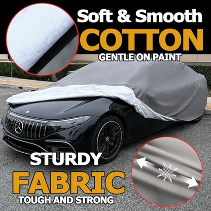 All Weather Waterproof car Cover Good for rain Snow uv Protection dust Sport Sedan GTO MAZDA6 Mustang Camaro M5 RC A5 M3 Q50 M8 Thunderbird Gray (PD - (See Size Chart) / GRAY)