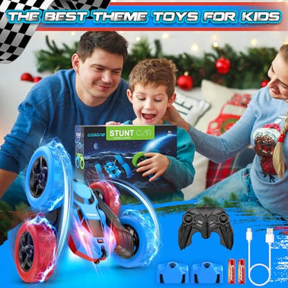 Red Blue RC Stunt Car for Boys Girls (Red&blue Pro)