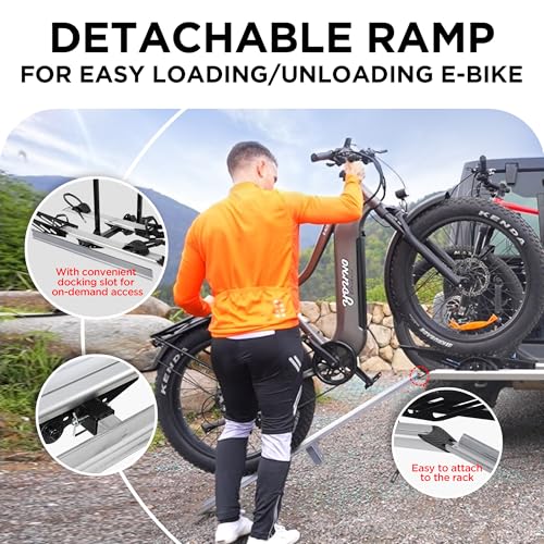 Foldable 2 Ebike Rack with Ramp (2-Ebike Rack+Foldable+Ramp+200LBS)