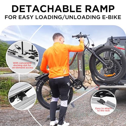 Foldable 2 Ebike Rack with Ramp (2-Ebike Rack+Foldable+Ramp+200LBS)