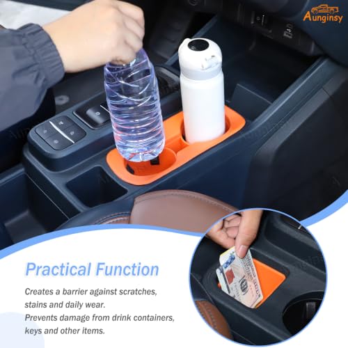 Center Console Cup Holder Insert Kit Compatible with Ford Maverick 2022+ (Orange(Kit))