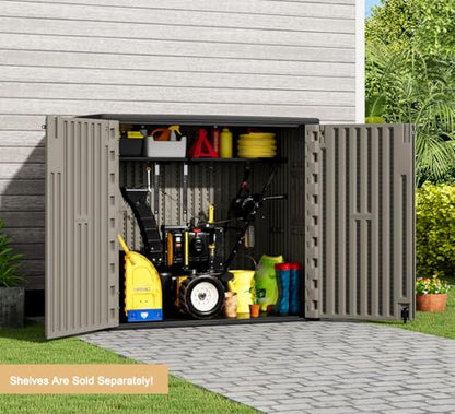 Outdoor Horizontal Storage Sheds (Brown / 37 Cu.ft)