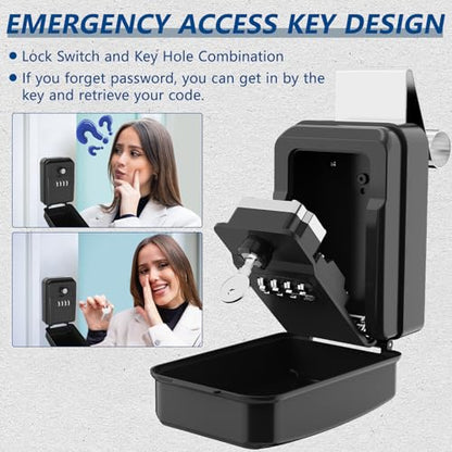 SL 591 Car Window Lock Box for Turo (Dark Black Car Lock Box with Emergency Access Key)