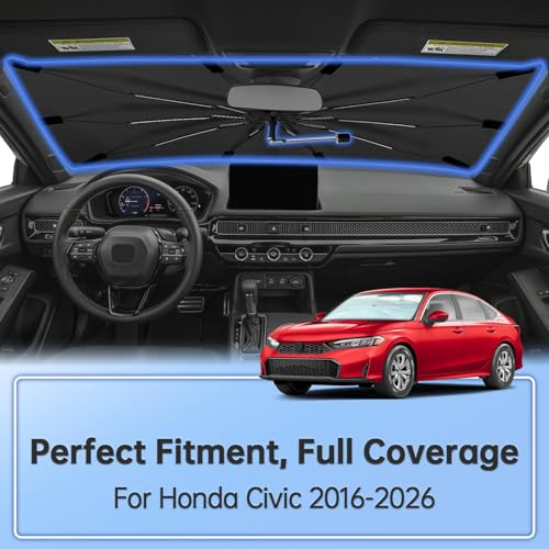 Windshield Sun Shade Umbrella for Honda Civic 2016 (for Honda Civic 2016-2026)