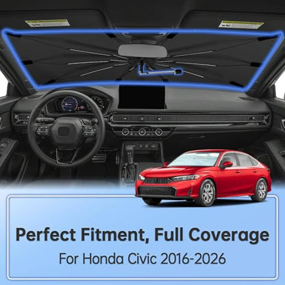 Windshield Sun Shade Umbrella for Honda Civic 2016 (for Honda Civic 2016-2026)
