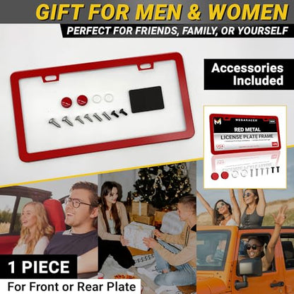 Premium Slim Gloss Red License Plate Frame (Red / 1 Piece)