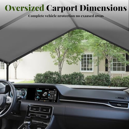 10x20 Carport Heavy Duty Portable Garage Shelter (Gray / 10x20 without sidewalls)