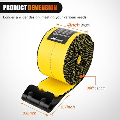 Truck Straps 4" x 30' Heavy Duty Tie Down with Flat Hooks (10Pcs 4in x 30ft Truck Straps Yellow)